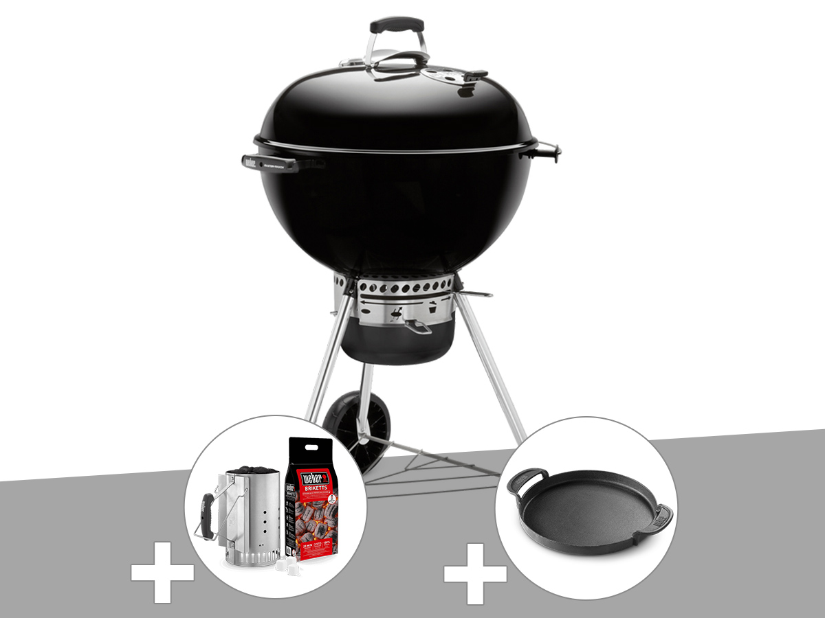 Image of Barbecue Weber Master-Touch GBS 57 cm Noir + Kit Cheminée + Plancha