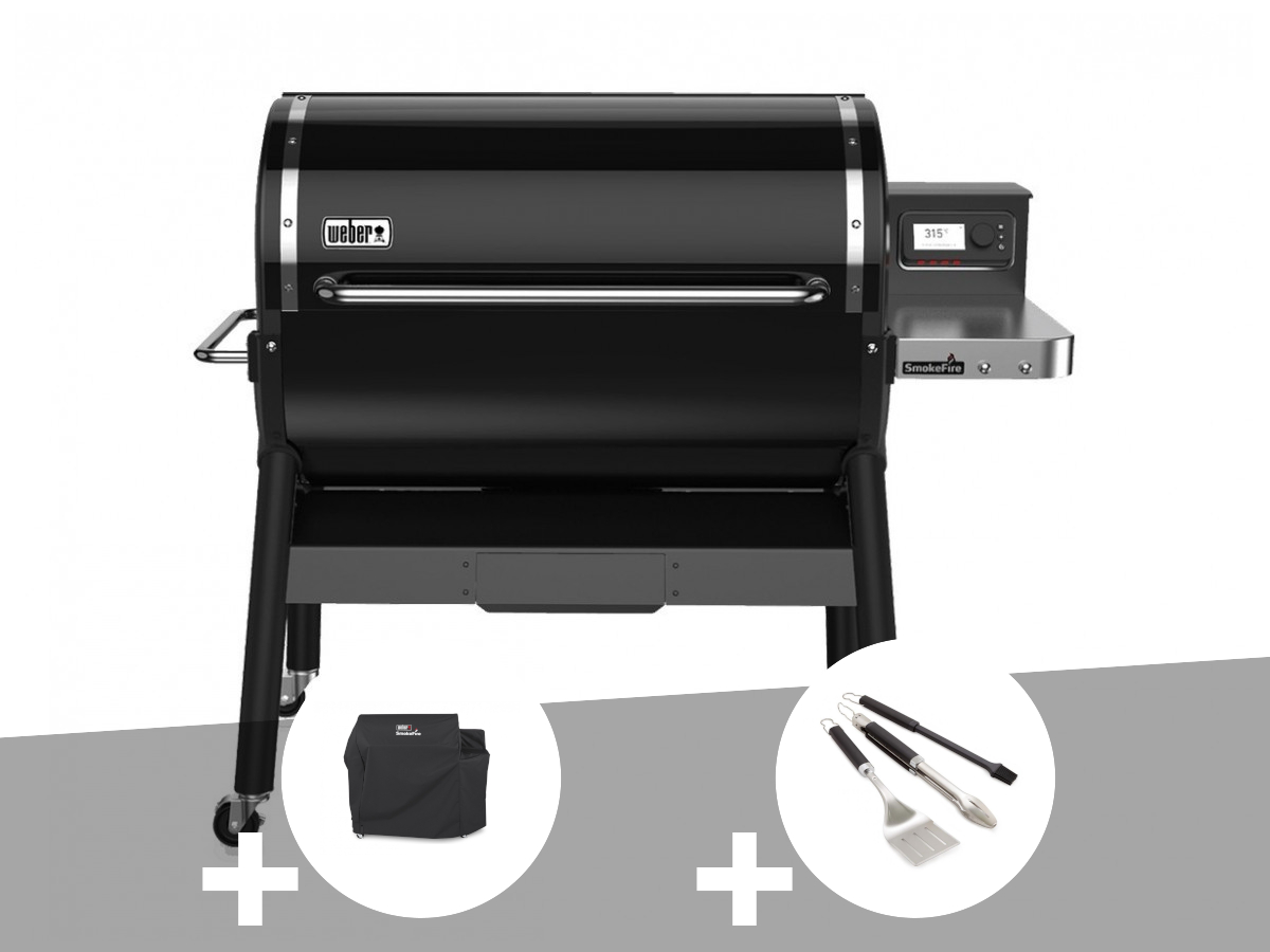 Image of Barbecue à pellets Weber Smokefire EX6 GBS + Housse + Kit 3 ustensiles